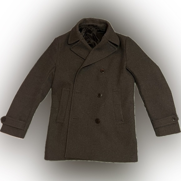 Dark Grey H&M Thick Twill Peacoat - Picture 2 of 5